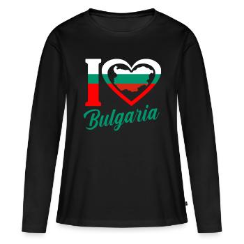 Bulgarie - T-shirt manches longues Premium bio Femme - noir - Devant - Julia (174cm)