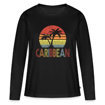 Caraïbes - T-shirt manches longues Premium bio Femme - noir - Devant - Julia (174cm)