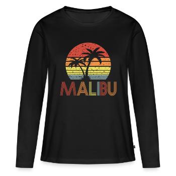 Malibu - T-shirt manches longues Premium bio Femme - noir - Devant - Julia (174cm)