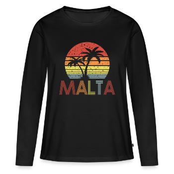Malte - T-shirt manches longues Premium bio Femme - noir - Devant - Julia (174cm)