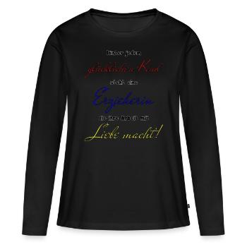 HInter jedem glücklichen Kind- Erzieherin Liebe - Frauen Premium Bio Langarmshirt - Schwarz - Vorne - Julia (174cm)