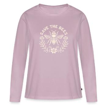 Sauver les abeilles save the bees - T-shirt manches longues Premium bio Femme - rose poudré - Devant - Julia (174cm)