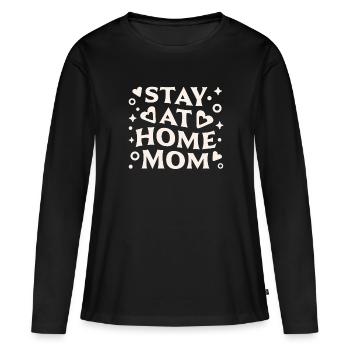 Hausfrau - Frauen Premium Bio Langarmshirt - Schwarz - Vorne - Julia (174cm)