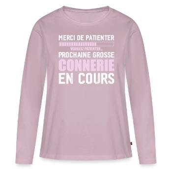 Weiter lustig - Frauen Premium Bio Langarmshirt - Altrosa - Vorne - Julia (174cm)