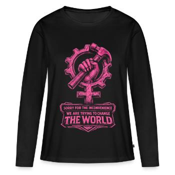 Feminism Feminist Feminist - Women's Premium Organic Long Sleeve Shirt - black - Front - Julia (174cm)