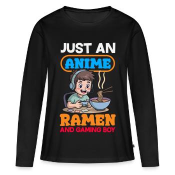 Anime Ramen and Gaming Young Gamers - Women's Premium Organic Long Sleeve Shirt - black - Front - Julia (174cm)