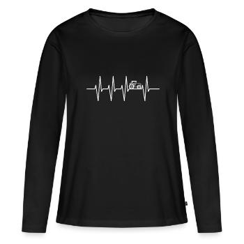 Tractor Trecker Farmer Heartbeat ECG Tractors - Women's Premium Organic Long Sleeve Shirt - black - Front - Julia (174cm)