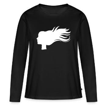 Fille fille - T-shirt manches longues Premium bio Femme - noir - Devant - Julia (174cm)