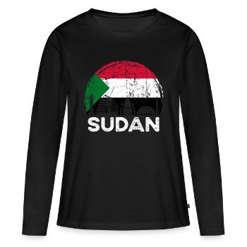 Sudan Africa Gift Idea - Women's Premium Organic Long Sleeve Shirt - black - Front - Julia (174cm)