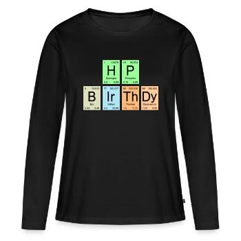 HP BIrThDy - Joyeux Anniversaire - T-shirt manches longues Premium bio Femme - noir - Devant - Julia (174cm)