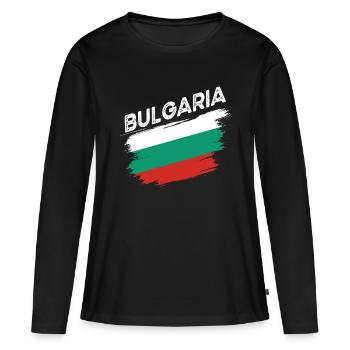 Bulgarie - T-shirt manches longues Premium bio Femme - noir - Devant - Julia (174cm)