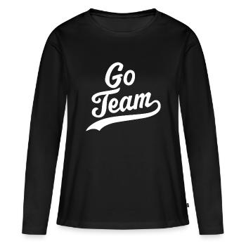 Équipe Go - T-shirt manches longues Premium bio Femme - noir - Devant - Julia (174cm)