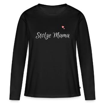stolze Mama - Frauen Premium Bio Langarmshirt - Schwarz - Vorne - Julia (174cm)