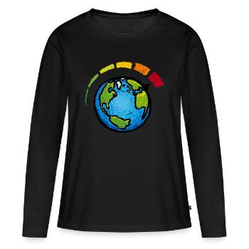 Urgence Climatique - T-shirt manches longues Premium bio Femme - noir - Devant - Julia (174cm)