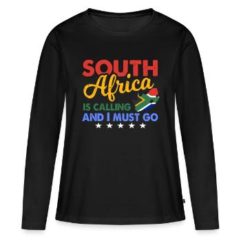 Afrique du Sud - T-shirt manches longues Premium bio Femme - noir - Devant - Julia (174cm)