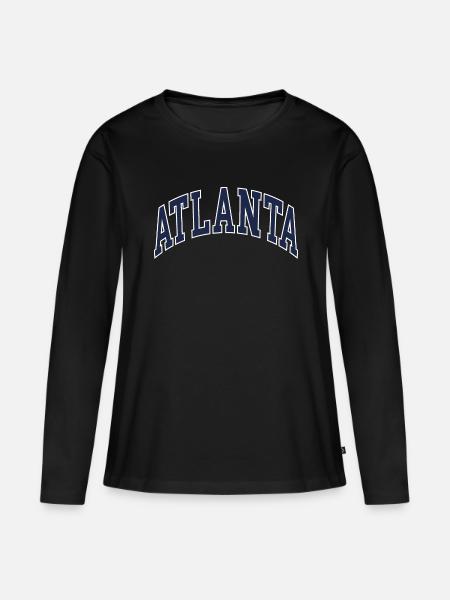 Atlanta - Frauen Premium Bio Langarmshirt - Schwarz