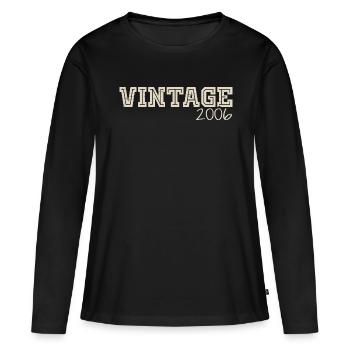 Vintage 2006 Original 2006 Rétro 2006 Cadeau 2006 - T-shirt manches longues Premium bio Femme - noir - Devant - Julia (174cm)