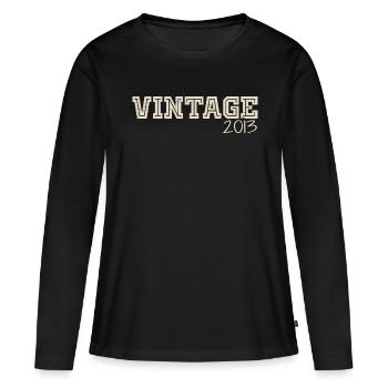 Vintage 2013 Original 2013 Rétro 2013 Cadeau 2013 - T-shirt manches longues Premium bio Femme - noir - Devant - Julia (174cm)