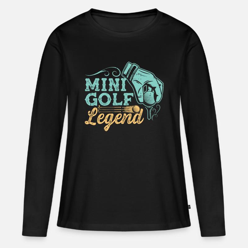 Golf Golfer Golfplatz Geschenk - Frauen Premium Bio Langarmshirt - Schwarz