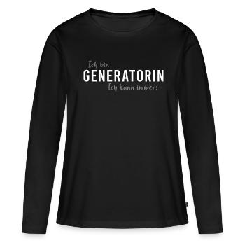 Human Design Generatorin Sakral kann immer - Frauen Premium Bio Langarmshirt - Schwarz - Vorne - Julia (174cm)