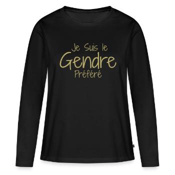 Schwiegersohn Humor, Schwiegersohn Idealer Humor - Frauen Premium Bio Langarmshirt - Schwarz - Vorne - Julia (174cm)