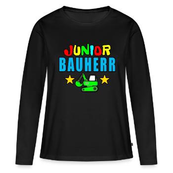 Junior Bauherr - Frauen Premium Bio Langarmshirt - Schwarz - Vorne - Julia (174cm)