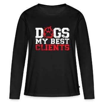 Walking the dog, walking the dog, - Women's Premium Organic Long Sleeve Shirt - black - Front - Julia (174cm)