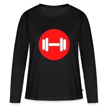 Gym Hantel Bodybuilding - Frauen Premium Bio Langarmshirt - Schwarz - Vorne - Julia (174cm)