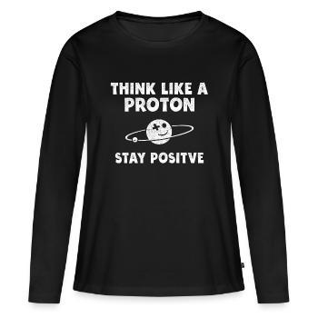 Think Like a Proton séjour Positive Science Cadeau - T-shirt manches longues Premium bio Femme - noir - Devant - Julia (174cm)