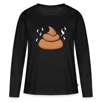 Merde puante - T-shirt manches longues Premium bio Femme - noir - Devant - Julia (174cm)