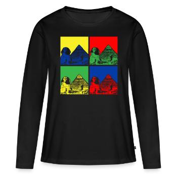 Sphinx Pyramides Egypte - T-shirt manches longues Premium bio Femme - noir - Devant - Julia (174cm)