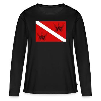 Pavillon de plongée avec le poisson de feu - T-shirt manches longues Premium bio Femme - noir - Devant - Julia (174cm)