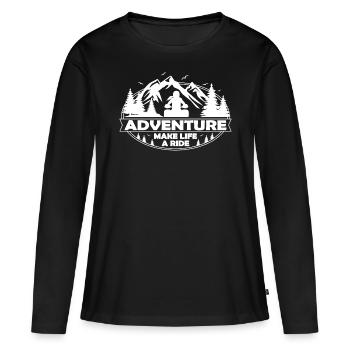Motorcyclist make life a ride Tourer Motorbike - Women's Premium Organic Long Sleeve Shirt - black - Front - Julia (174cm)