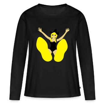 Pin Up Hollande Sabots - T-shirt manches longues Premium bio Femme - noir - Devant - Julia (174cm)