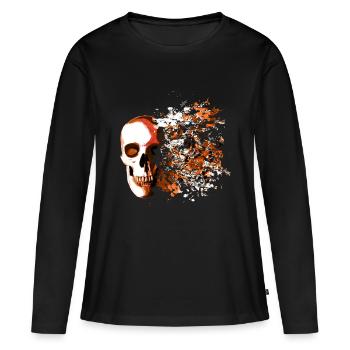 skull explosion - T-shirt manches longues Premium bio Femme - noir - Devant - Julia (174cm)