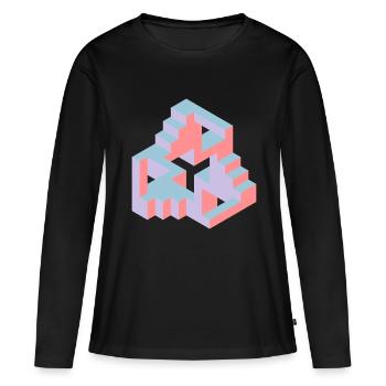 Impossible Figures 77B - Women's Premium Organic Long Sleeve Shirt - black - Front - Julia (174cm)