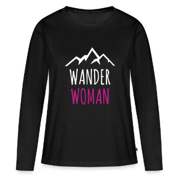 Wander Woman - Frauen Premium Bio Langarmshirt - Schwarz - Vorne - Julia (174cm)