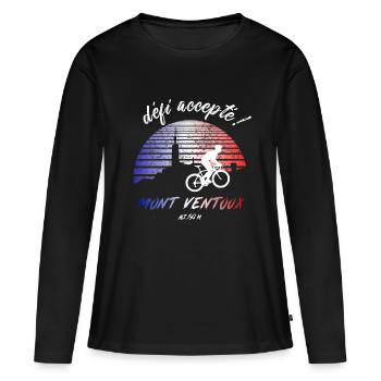 Rennrad Radsport Mont Ventoux? Défi accepté ! - Frauen Premium Bio Langarmshirt - Schwarz - Vorne - Julia (174cm)