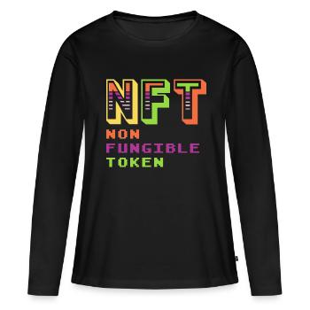 NFT Non Fungible Token Crypto Coin Bitcoin-Liebha - Women's Premium Organic Long Sleeve Shirt - black - Front - Julia (174cm)