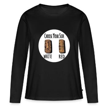 Deux bouchons - T-shirt manches longues Premium bio Femme - noir - Devant - Julia (174cm)
