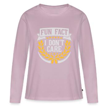 I don't care fact - Women's Premium Organic Long Sleeve Shirt - dusky pink - Front - Julia (174cm)