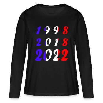 Équipe de France - T-shirt manches longues Premium bio Femme - noir - Devant - Julia (174cm)