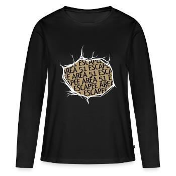 joke memes alien spaceship alien spacecraft - Frauen Premium Bio Langarmshirt - Schwarz - Vorne - Julia (174cm)