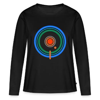 LUNDI BLEU - T-shirt manches longues Premium bio Femme - noir - Devant - Julia (174cm)
