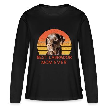 La meilleure maman labrador de tous les temps - T-shirt manches longues Premium bio Femme - noir - Devant - Julia (174cm)