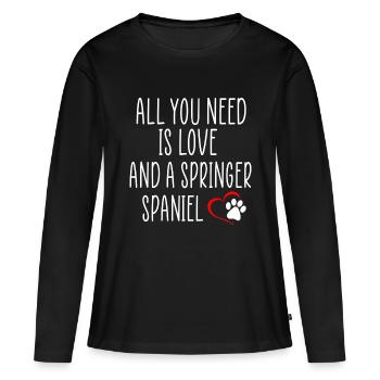 Citations de Springer spaniel - T-shirt manches longues Premium bio Femme - noir - Devant - Julia (174cm)