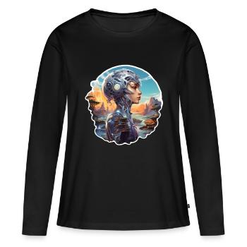 Science-fiction Fantasy - T-shirt manches longues Premium bio Femme - noir - Devant - Julia (174cm)