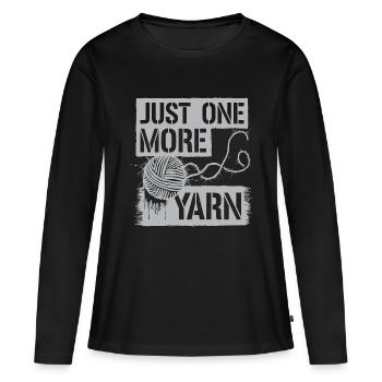 Knitting happiness made of yarn - Women's Premium Organic Long Sleeve Shirt - black - Front - Julia (174cm)