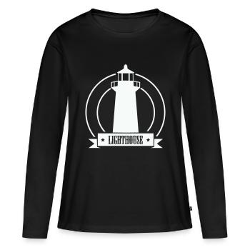 Phare - T-shirt manches longues Premium bio Femme - noir - Devant - Julia (174cm)