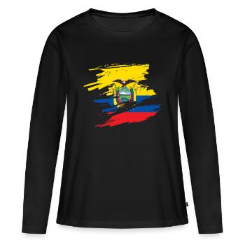 Ecuador - Women's Premium Organic Long Sleeve Shirt - black - Front - Julia (174cm)